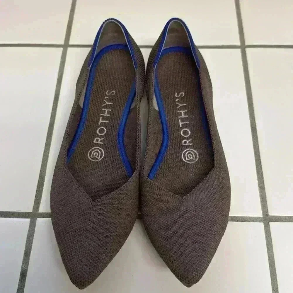 Rothy's Ponts in Mink Purple with Blue Heel Trim Size Women's 6 - Picture 2 of 7